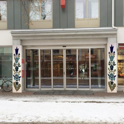 Väggkakel kurbits- offentlig utsmyckning