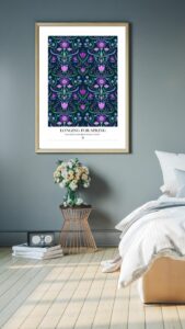 mörkblå poster med kurbits av Pernilla Wetzel