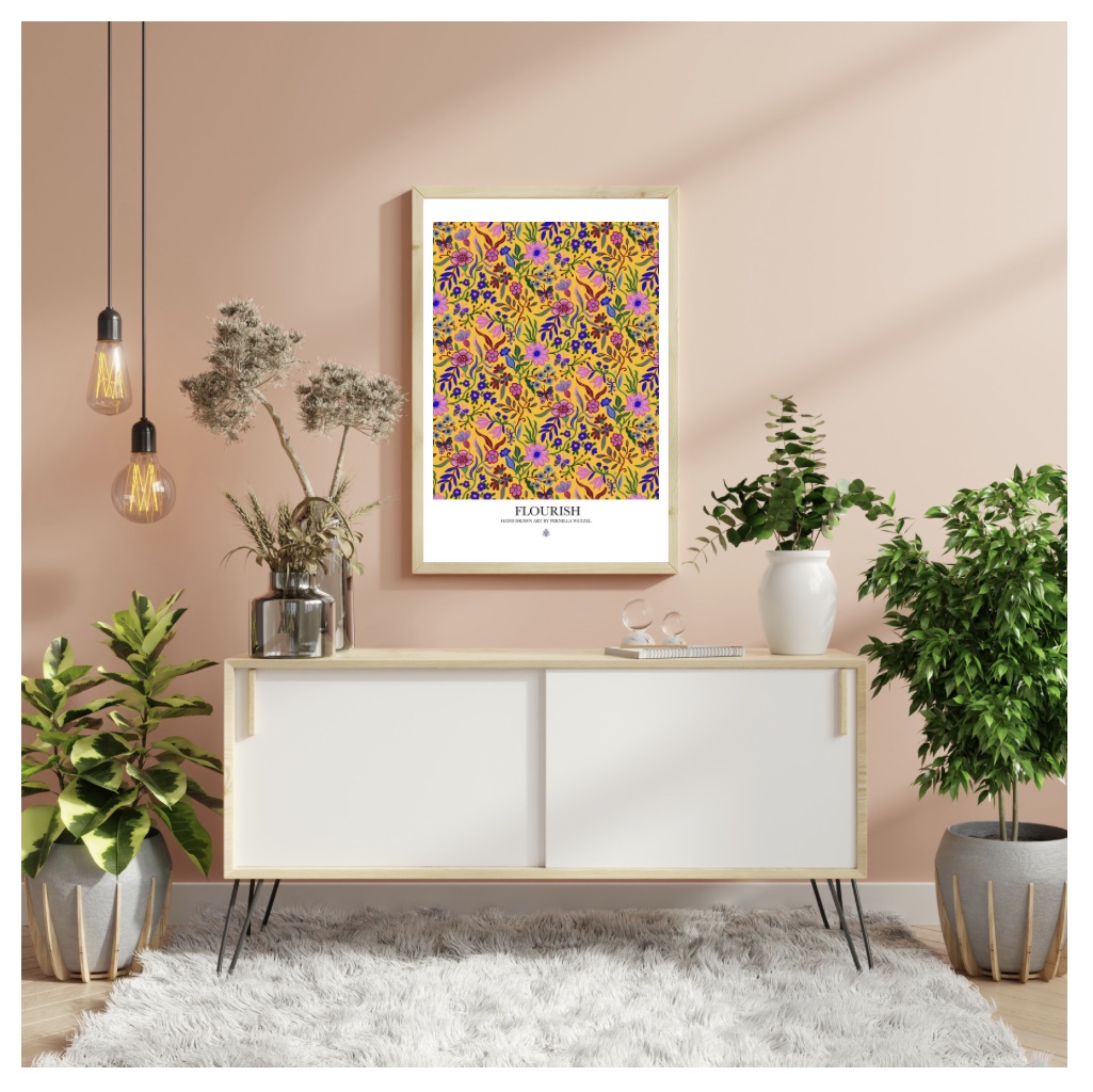 Poster med ett blomstrande motiv från Pernilla Wetzel på Studio Kurbits