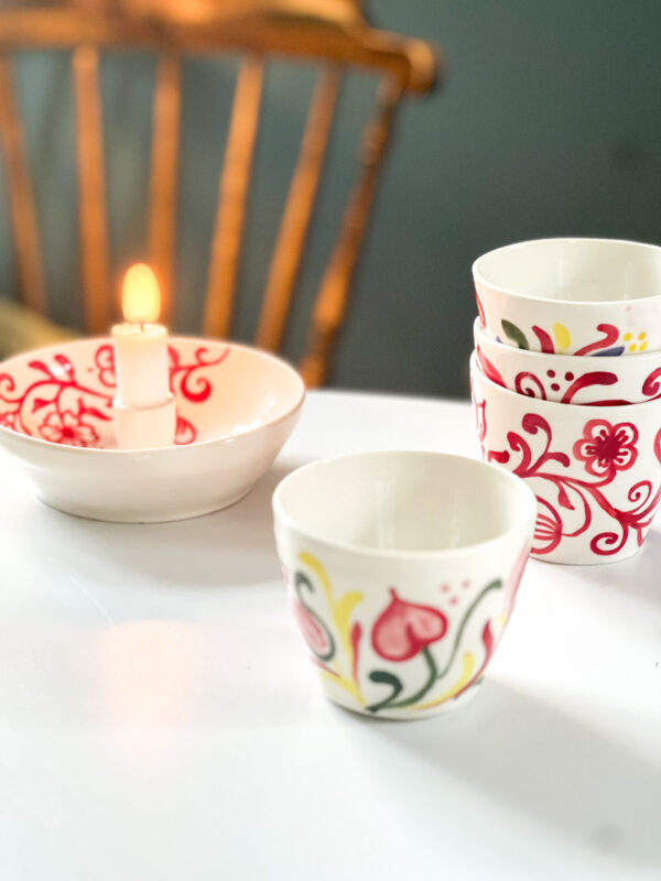 kopp till kaffet eller glöggen, dalajul rödblommig - Bild 2
