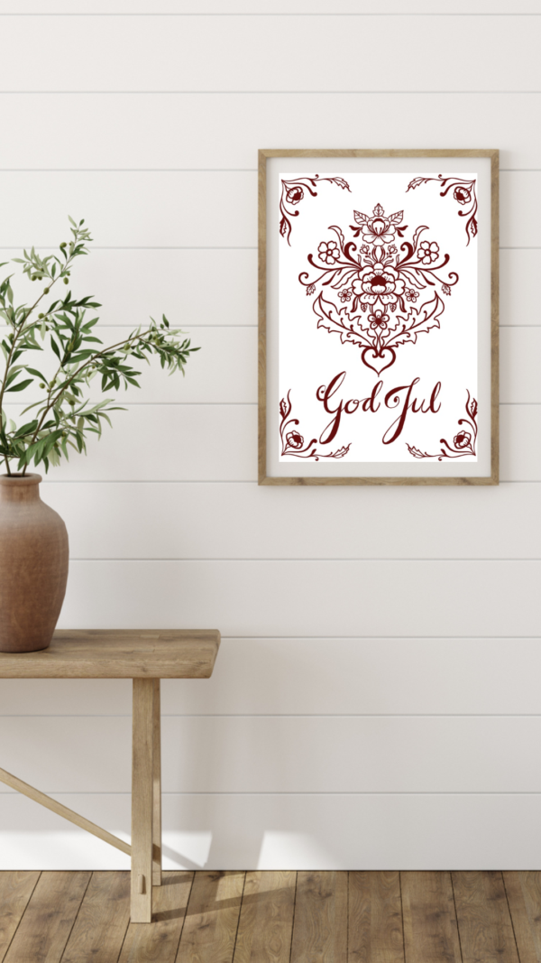 Poster God jul med en julig kurbits