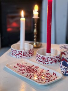 julbricka kurbitsmönstrad