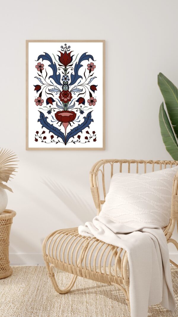 Kurbitsmotiv på poster i blått och rött