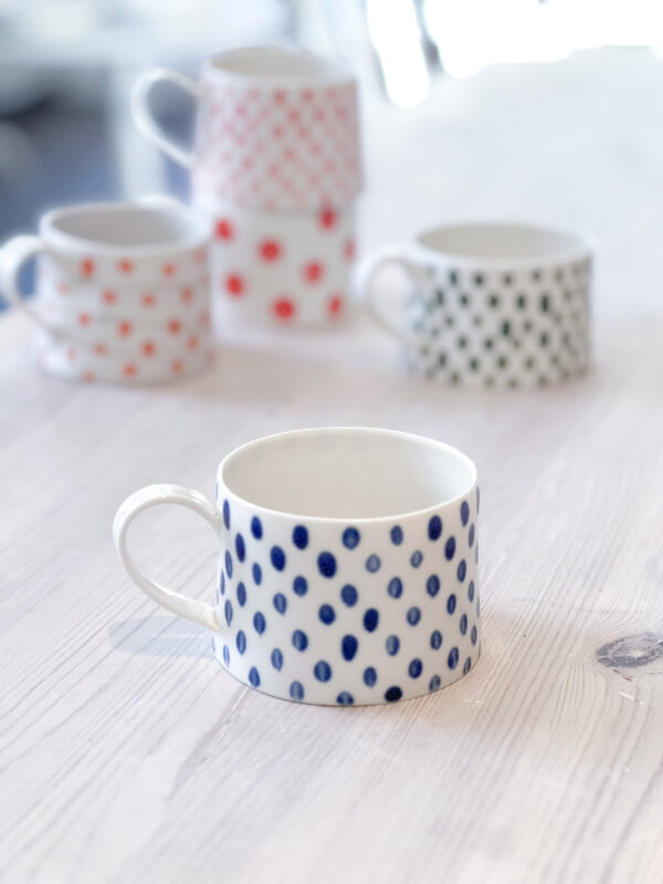 Kaffekopp mörkblå dutt, unikat