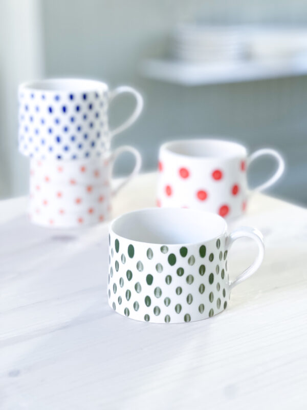 Kaffekopp mörkblå dutt, unikat - Bild 3
