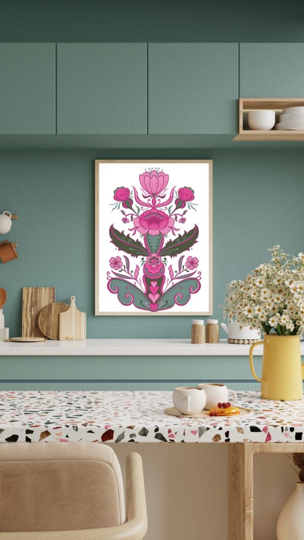 Poster Kurbits rosa toner
