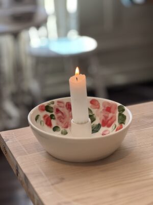 Ljusskål rosa rosor
