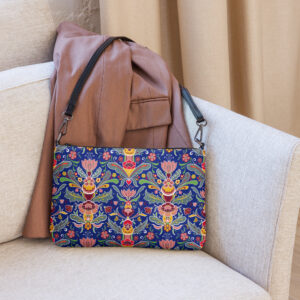 Kuvertväska/ Crossbody bag blå med kurbits