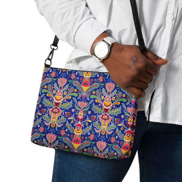 Kuvertväska/ Crossbody bag blå med kurbits - Bild 5