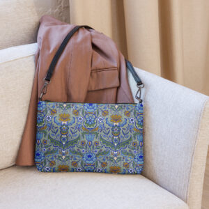 Kuvertväska/Crossbody bag blågul kurbits
