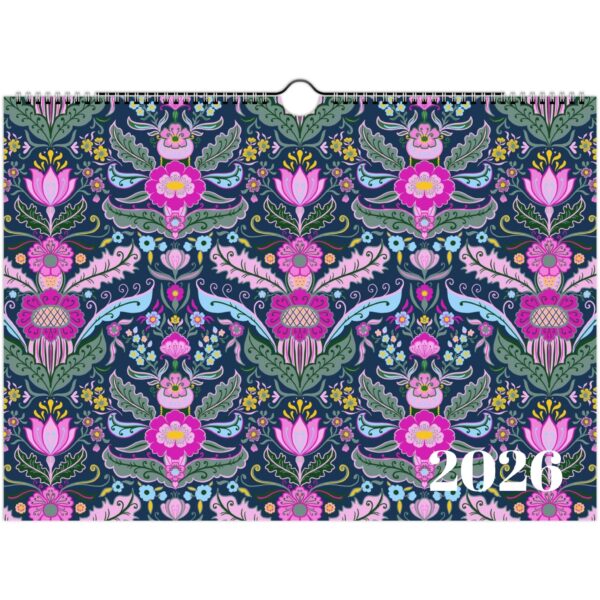 Kalender A4 liggande kurbitsmönster