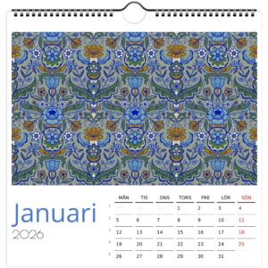 Kurbitsmönstrad kalender kvadratisk 21*21cm