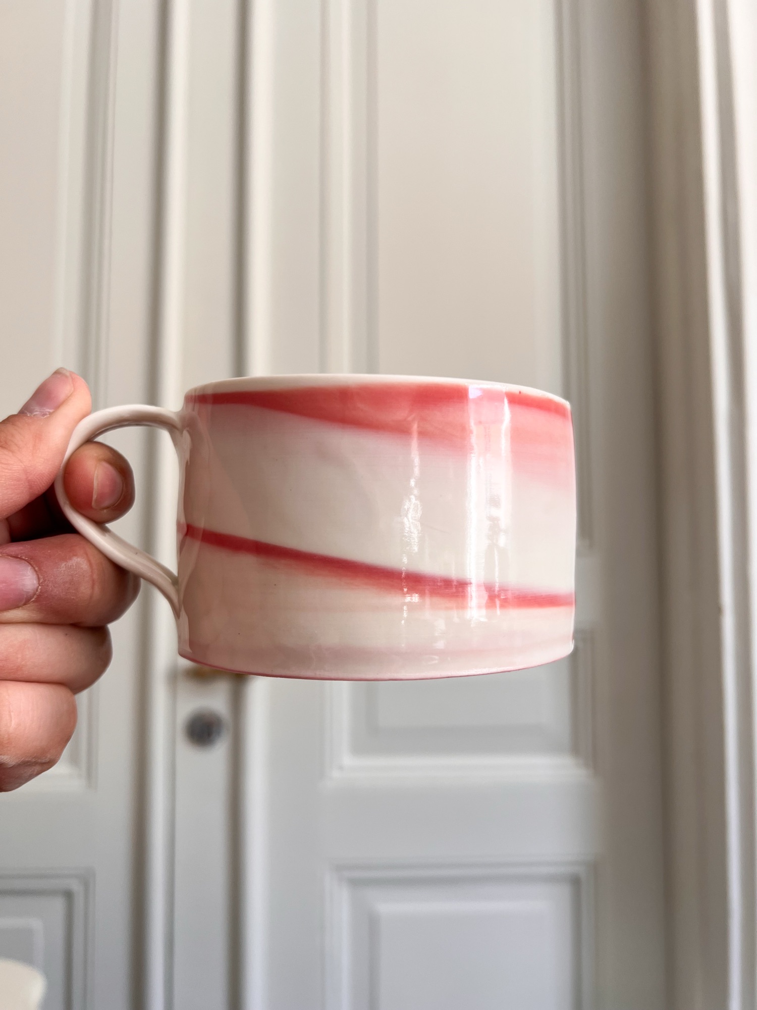 Kaffekopp marmourerad röd - Bild 2
