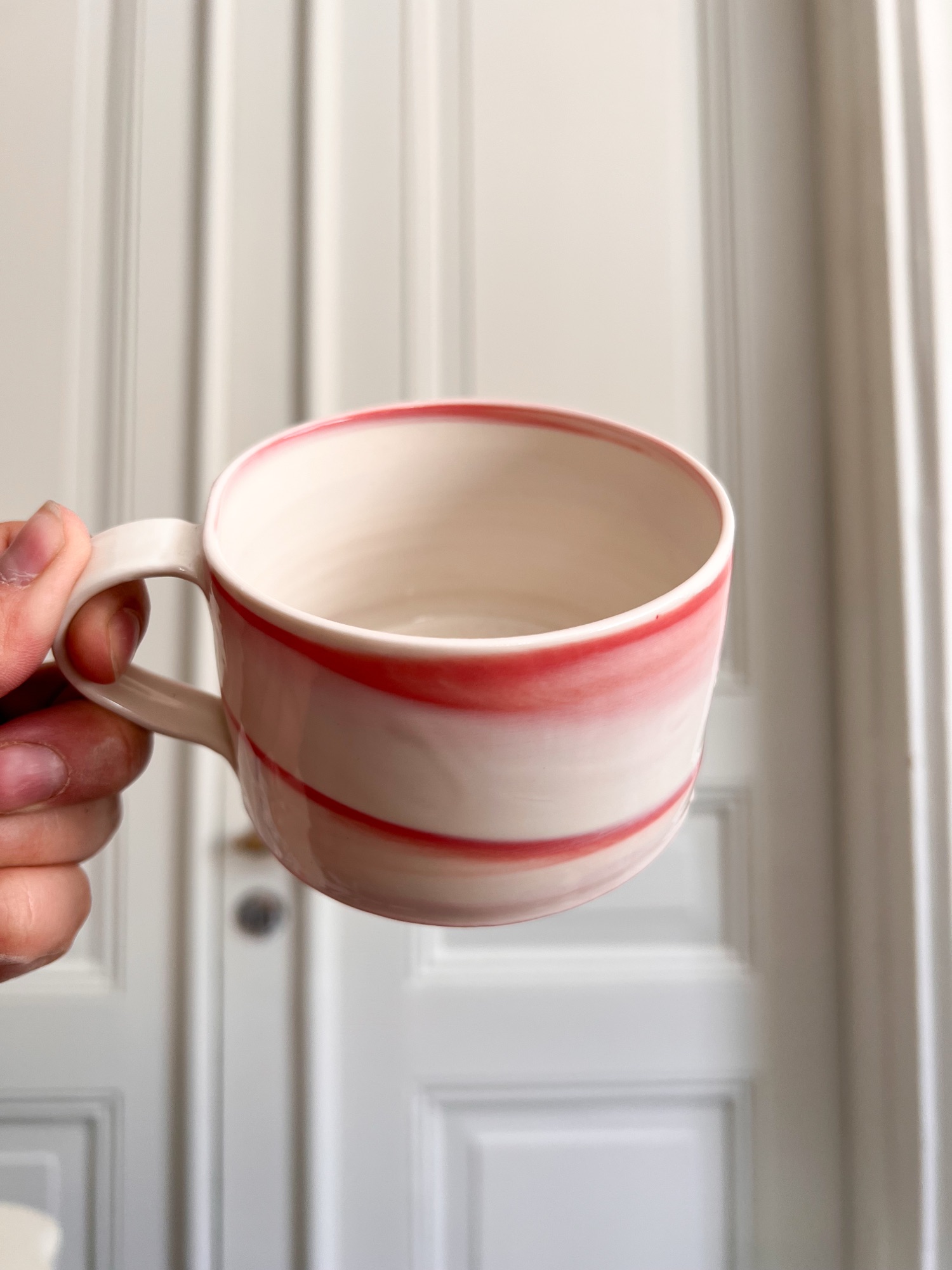 Kaffekopp marmourerad röd - Bild 6