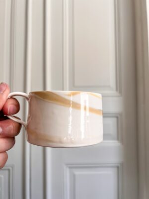 Kaffekopp marmourerad gul