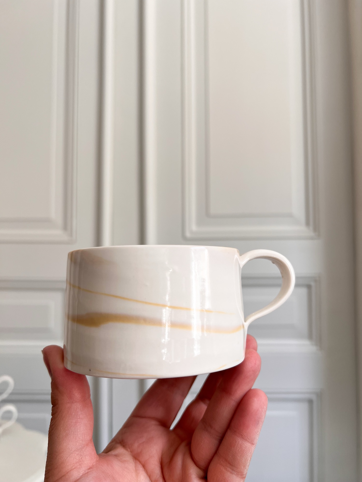 Kaffekopp marmourerad gul - Bild 2