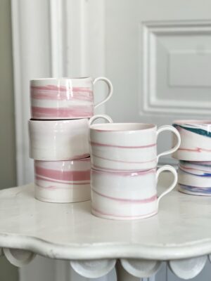 Kaffekopp marmourerad rosa